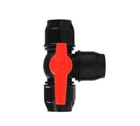 1 pièces 1/2 "3/4" 1 "2" 3/robinet à bille en plastique à trois voies type T 20/25/32/40/50/63mm(25mm,Black type)