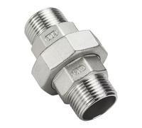 1 Pièces 1/4 "3/8" 1/2 "3/4" 1 "1-1/4" 1-1/2 "2" Mâle À Mâle Connecteur Union Coupleur 304 Raccord De Tuyau En Acier Inoxydable(1/2")