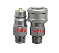 1 pièces 1/4 3/8 1/2 3/4 1 pouce type fermé hydraulique raccord rapide coupleur rapide en acier matériel connecteur de prise ensemble(Female,1/4")