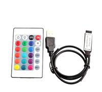 1 pièces/1 ensemble DC 5V USB bande lumineuse LED RGB Bluetooth télécommande infrarouge télécommande contrôle sans fil bande lumineuse LED décoration de la maison(24Key IR Controller)