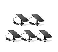 1 pièces 10W 5V chargeur de cellules solaires USB + type-c 2in1 charge des panneaux portables for caméra sécurité système d'éclairage domestique Haute Efficacité Stable(Black 5pcs)