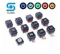 1 pièces 12*12mm 12x12 DIP-6P avec lumière LED Tactile Micro bouton poussoir momentané interrupteur + peut transmettre la lumière bouton carré interrupteur capuchon NO.A8