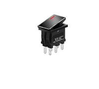 1 pièces 1409 série 7Amp interrupteur à bascule à courant élevé ON-OFF-ON 2/3 Position 4/6Pin KCD1 avec lumière rouge/verte 12V24V220V(Red(Black Panel),220V)