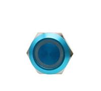 1 pièces 16/19/22mm 3 Triple couleur RGB lumière LED micro interrupteur courte Strock momentané auto-réinitialisation étanche métal bouton poussoir interrupteur d'alimentation(Blue,16mm,3V)