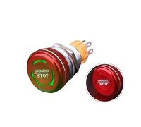 1 pièces 16mm 19mm 22mm champignon bouton d'arrêt d'urgence interrupteur avec led 12V24V lumineux étanche IP65(RG LED Positive,16mm,110V)