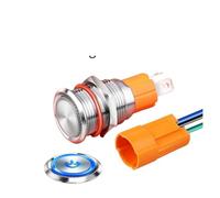 1 pièces 16mm 19MM courant élevé 10A haute puissance 12V110V 24V 220V lumière LED autobloquant instantané bouton autobloquant(B LED Ring,16MM_LATCHING_110V)