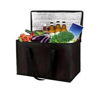 1 pièces 18/35L sac fourre-tout isolé fruits nourriture repas grand stockage refroidisseur livraison fermeture éclair étui thermique achats en plein air équipement de Camping(XL-35L)
