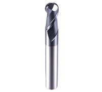 1 pièces 2 cannelures allonger la fraise à bout sphérique 100L coupe HRC50 4mm 5mm fraisage usinage fraise en spirale en acier au tungstène(R2.0x4Dx100L)