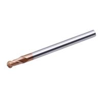 1 pièces 2 cannelures allonger la fraise à bout sphérique coupe HRC60 4mm 5mm fraisage usinage en acier au tungstène fraise à mèche spirale(R6.0x12Dx100L)