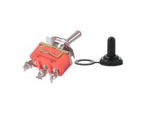 1 Pieces 3-Pin ON-ON 3 file Toggle Switch 15A 250V AC Orange E-TEN1121 NWPNLXEA(E-TEN1121 w Cap,Quantity 10PCS)