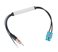 1 Pièces 30cm Amplificateur de Signal Antenne Auto FM/AM, Adaptateur Double Fakra vers DIN pour Autoradio, Amplificateur Antenne avec Connecteur DIN pour Système Stéréo et Réception Radio