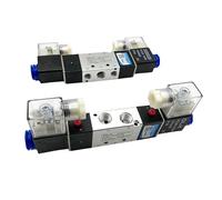 1 pièces 4V220-08 4V320-10 4V420-15 électrovanne 2 positions 5 ports vannes d'air pneumatiques DC12V DC24V AC110V AC220V Double bobine taille : AC220V)(4V420-15 PC10-04,AC110V)