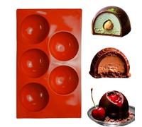 1 Pièces 5 Cavités Moule Silicone en Moule Demi Sphere De Cuisson Sphérique | Sphere de Moule Sphérique en Silicone Demi-Sphère Ø 8 cm, Sans BPA, Pour Boule de Chocolat, Gelées, Mousse de Dôme, Gâteaux