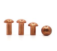 1 pièces-50pcs M1.5 M2.0 M2.5 M3 M4 M5 M6 M8 Rivet en cuivre à tête cylindrique Rivets solides en laiton(M6 2pcs,35mm)