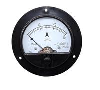 1 pièces 65C5 DC 10A 15A 20A 30A 50A 75A 100A 150A 300A 500A ampèremètre analogique de diamètre rond panneau compteur de courant 65C5 DC 0-50A(400A(75MV))