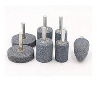 1 pièces 6mm tige de pierre montée abrasive cylindrique pour Dremel outils rotatifs tête de meule de polissage métal bois outil, gris, cône 25mm