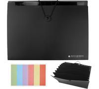 1 Pièces A4 Trieur Documents Extensible,12 Poches Porte Documents,Range Document Bureau,Accordéon Classeur Pochettes Porte-Documents,Pour Rangement Documents(Noir)