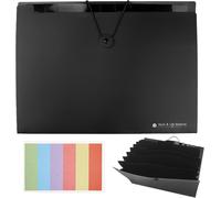 1 Pièces A4 Trieur Documents Extensible,12 Poches Porte Documents,Range Document Bureau,Accordéon Classeur Pochettes Porte-Documents,Pour Rangement Documents(Noir)