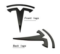 1 pièces ABS pour Tesla modèle 3 Mode Y capot avant de voiture Logo couverture emblème autocollant style Auto carrosserie coffre arrière Badge accessoires RED Front