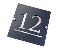 1 Pièces Acrylique Moderne Numéros De Maison Signe Porte Adresse Rue 3D Lettre Numéro Plaques Nom Extérieur Décor À La Plaque(Black Silver,18cm)