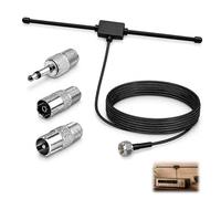 1 Pièces Antenne FM Dab Radio 75 Ohms Dipôle Radio avec Câble Coaxial 3 m, Antenne Dipôle DAB/FM pour Récepteur Hi-Fi, Amplificateur Audio, Tuner Stéréo, Home Cinéma et Système AV, Connecteur F Mâle a