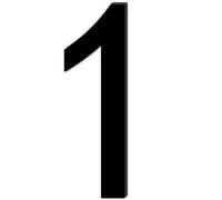 1 Pièces Autocollant Chiffre Numéro 1 Noir,Numéro de Maison autocollant,Numéro de Porte Autocollant en Acrylique,pour Bureaux,Boîte Aux Lettres,Porte,Garage(9.6 cm)