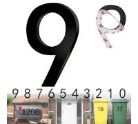 1 Pièces Autocollant Chiffre Numéro 9 Noir,Numéro de Maison autocollant,Numéro de Porte Autocollant en Acrylique,pour Bureaux,Boîte Aux Lettres,Porte,Garage(9.8 cm)