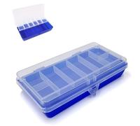 1 PièCes Boite De Peche, Double Couche 11 Compartiments Boites, Protection Contre Les Chutes, En Plastique, Anti-Perte, Double Face, RéSistante à L'Usure, Rangement Rapide Pour La PêChe (Bleue)