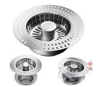 1 pièces Bouchon de Filtre d'évier, Filtre evier Acier Inoxydable, Filtre Evier Universel, pour Les déchets Alimentaires et Les pièges à Cheveux, idéal pour Les éviers de Cuisine et de Salle de Bains