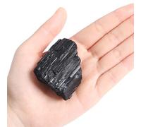 1 Pièces Brute de pierre naturelle de Tourmaline Noire, 110-130 grammes pierre brute de Tourmaline Noire à utiliser comme pierre d'eau, pierre de guérison Reiki, pierre de chance ou décoration