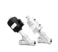 1 pièces BSPT femelle normalement fermé Y Type 304SS vanne de siège d'angle pneumatique-électrovanne for vapeur, huile, eau(Stainless double 1 Inch)