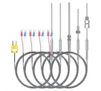 1 pièces capteur de température à thermocouple blindé de type J WRNK-191 1mm 1.5mm 2mm 3mm 4mm 5mm 6mm 8mm sonde de thermocouple température 600 ℃(D1.5mm-L500mm-4M)