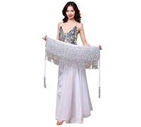 1 Pièces Ceinture de Danse Orientale, Danse du Ventre Ceinture Belly, Foulard de Danse du Ventre, Jupe à Franges à Paillettes, pour Danse Orientale, Zumba, Cours de Yoga, Danse Latine