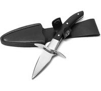 1 Pièces Couteau Huitre, Couteau D'écaillage D'huîtres Avec Gaine En Cuir, Lame En Acier Inoxydable, With Premium Wooden Handle