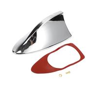 1 pièces Couverture d'antenne Universelle en aileron de Requin Signal aérien Toit pour Voiture SUV Camion Tout-Terrain matériau ABS avec Base adhésive Ton Argent chromé