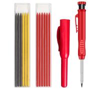 1 Pièces Crayons Chantier, Porte Mines avec 12 Recharges, Marqueur à trou Profond, Crayon Charpentier pour Bricolage Architecte Menuisier