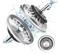 1 Pièces Crépine d'évier de Cuisine, Filtre Évier Cuisine, 304 Bouchon Evier Cuisine Inoxydable, Bonde à Panier Filtre Evier, Panier à Tamis pour Évier, pour Cuisine et Salle de Bain Diamètre 78mm.