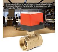 1 pièces DC 12V G1-1/2 'DN40 2 voies en laiton actionneur motorisé vanne à boisseau sphérique pour climatiseur auto pneu