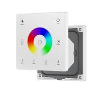 1 pièces DC12V-24V CCT/RGB/RGBW/Dim écran tactile mural télécommande LED RGB bande lumineuse variateur(Color:4-Zone TW5-4W RGBCCT)