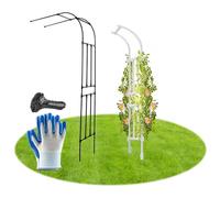 1 Pièces Demi-latérale Arche À Rosiers Arceau De Jardin en Métal Tonnelle De Jardin Résistant Aux Intempéries Tuteur Treillis Jardin Facile À Assembler Décoration Entrée(White,1.5M*2.4m/4.9FT*7.8FT)