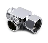 1 Pièces Dérivation de Bras, Connecteur Standard de Douche, Inverseur de Douche, pour Douches de Cuisine, Douchettes à Main, Pièces de Rechange Générales Chrome Poli(Argent)