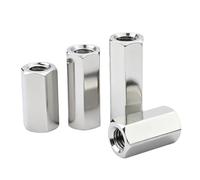 1 pièces écrous raccord hexagonal acier inoxydable 304, M22-2.5 x 60mm/2.36in, élément fixation filetage complet