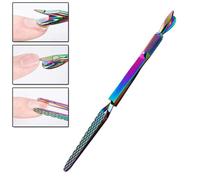 1 Pièces En Acier Inoxydable Coloré Nail Art Pincher Cuticule Poussoir Faux Ongles Façonnage Pince À Épiler Multi-Fonction Manucure Outils