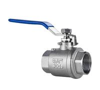 1 Pièces en Acier Inoxydable SS304 2P Robinet À Tournant Sphérique À Port Complet, BSP Femelle 1/4 3/8 3/4 1 Pouce Poignée en Vinyle Vannes Filetées Interrupteur d'eau DN8-50(1")