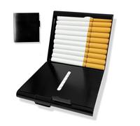 1 pièces Étui à Cigarettes, Boîte à cigarettes, Cigarette Case, Boite a Cigarettes Homme, Cigarettes en aluminium, Boîte à cigarettes en métal, Boîte à cigarettes pour 20 cigarettes standard(Noir).