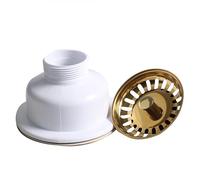 1 pièces évier crépine 114mm acier boule bol corps descente plaqué or PVD matériel évier accessoires XK223C034