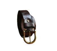 1 pièces fait à la main classique Style rétro pur cuivre fer cheval boucle sans intercalaire hommes ceinture en cuir véritable jean homme