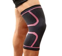 1 Pièces Fitness Course Cyclisme Genouillère Bretelles Élastique En Nylon Sport Compression Genouillère Manchon Pour Basket-Ball Volley-Ball -Rose-S