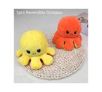 (1 pièces jaune Orange) animaux poupée Double face Flip poulpe en peluche