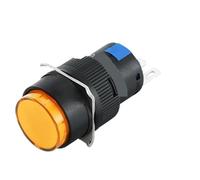 1 pièces LA16 autobloquant réinitialisation cercle carré alimentation 16mm argent Contact bouton-poussoir interrupteur sans lumière(Green No Light,Self reset)